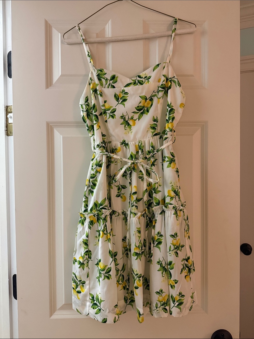 Emerald Sundae White Dress with Yellow and Green Accents